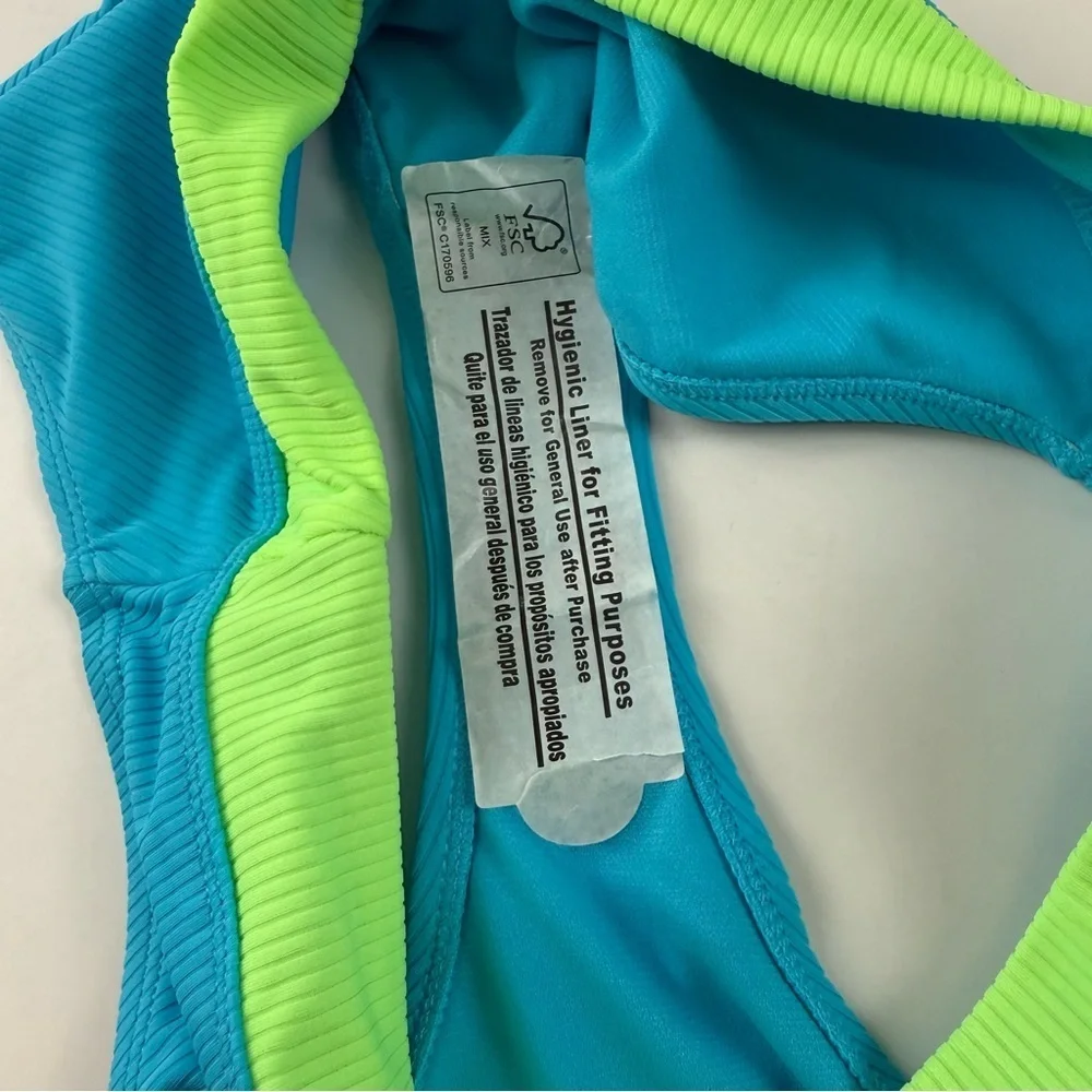 Salt + Cove Bikini Bottom Juniors Size Large Blue Green Ribbed Swim NWT